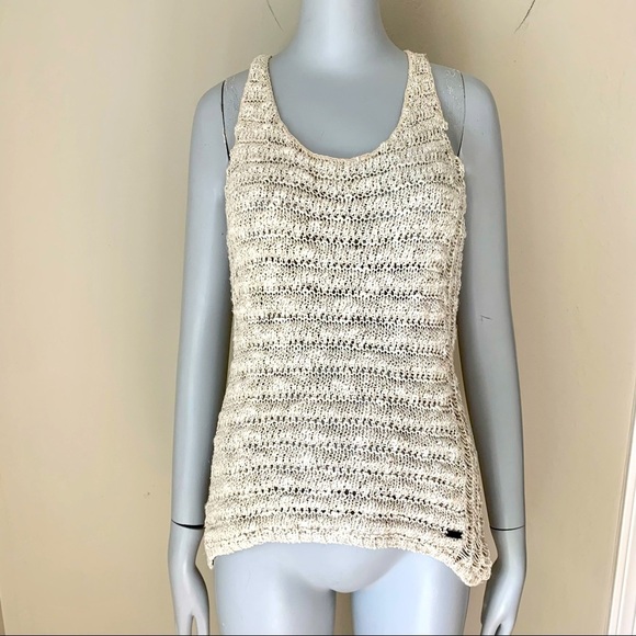 ABERCROMBIE & FITCH Crochet Knit Racerback Sweater Tank - Picture 4 of 13